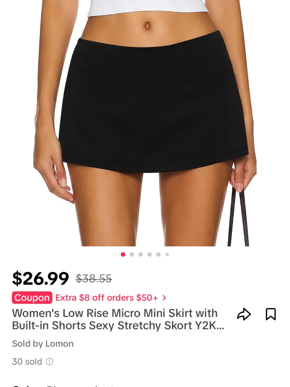 Low rise micro mini skirt S NWT